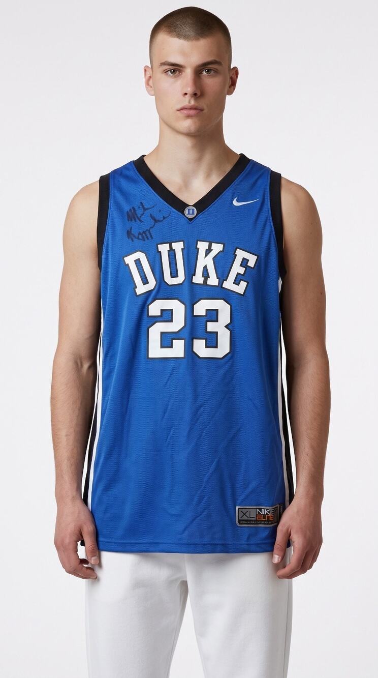 NWT Nike Elite Mike Kryzerski Coach K Autographed/Signed Duke Blue Devils Jersey